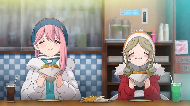 Dining at the hamburger shop